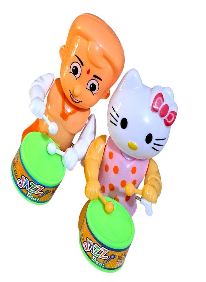 JNiL Cute Drummer Toy with Drumming and Dancing Action for Kids Baby Rattle Toys Set Toddler Kids Key-Operated (Pack of 2) - Image 2